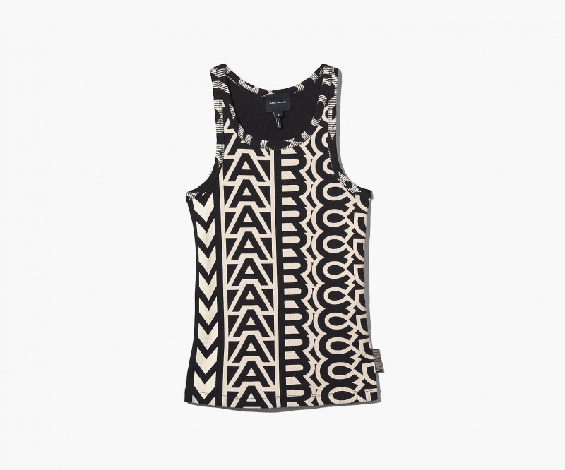 Marc Jacobs The Monogram Rib Tank Topper Svarte Hvite | Norge_MJ22243