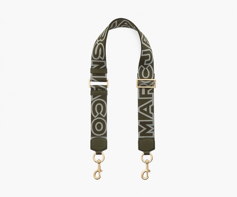 Marc Jacobs The Outline Logo Webbing Veskestropp Grønn | Norge_MJ43685