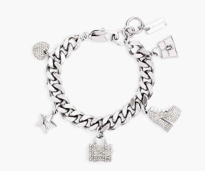 Marc Jacobs The Pave Mini Icon Charm Armbånder Sølv | Norge_MJ24962