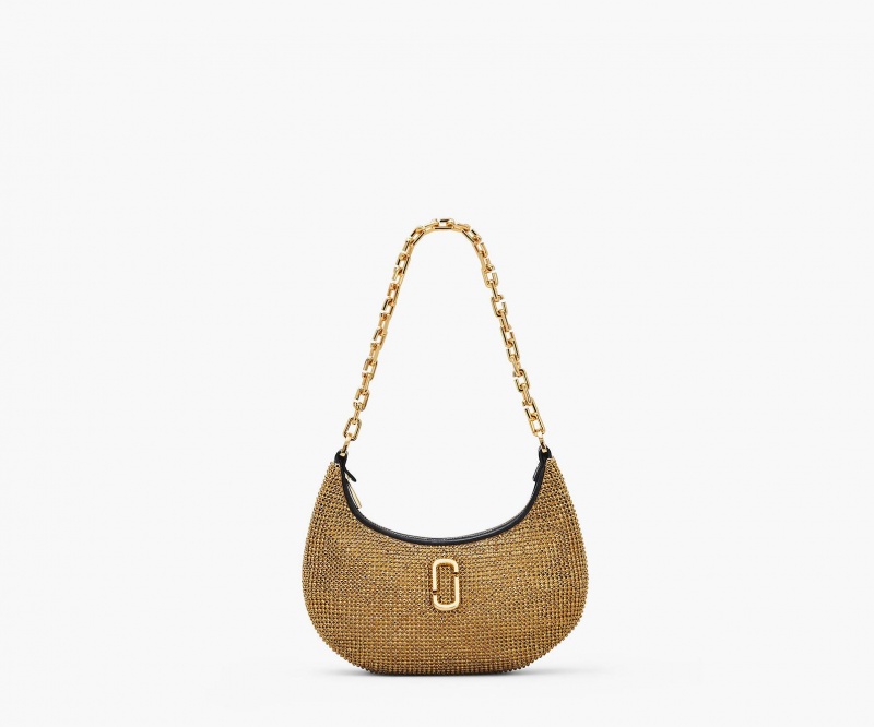 Marc Jacobs The Rhinestone Small Curve Mini Vesker Gull | Norge_MJ34036