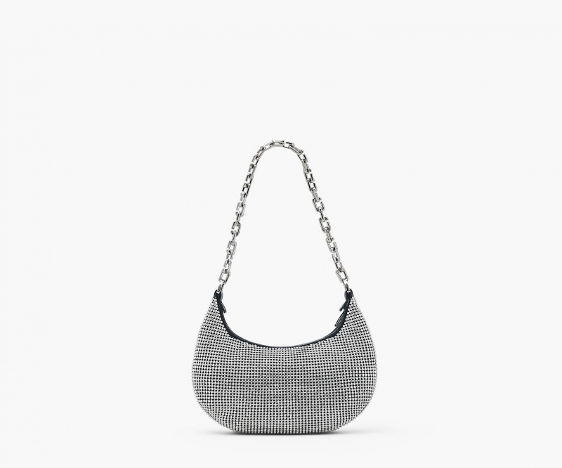 Marc Jacobs The Rhinestone Small Curve Mini Vesker Sølv | Norge_MJ44016