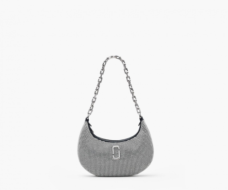 Marc Jacobs The Rhinestone Small Curve Mini Vesker Sølv | Norge_MJ44016