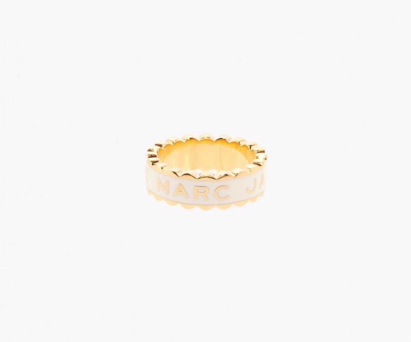 Marc Jacobs The Scallop Medallion Ringer Pisket Krem Gull | Norge_MJ92118