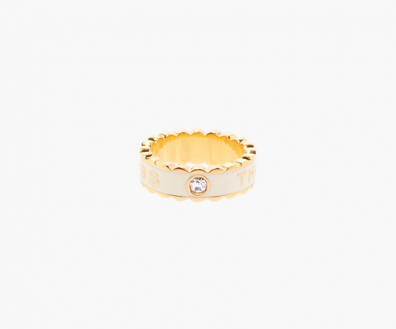 Marc Jacobs The Scallop Medallion Ringer Pisket Krem Gull | Norge_MJ92118