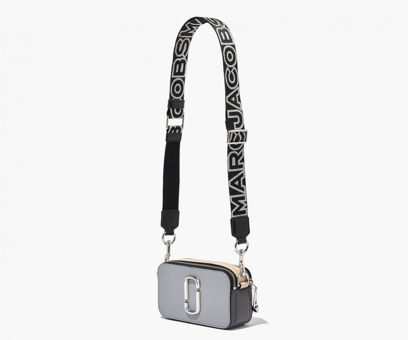 Marc Jacobs The Thin Outline Logo Webbing Veskestropp Svarte Sølv | Norge_MJ72411