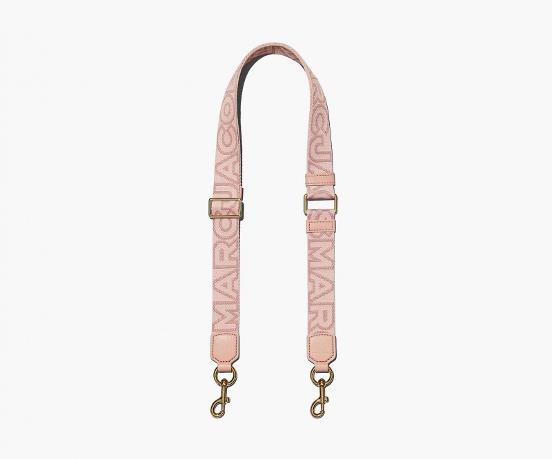 Marc Jacobs The Thin Outline Logo Webbing Veskestropp Rosa Multicolor | Norge_MJ35932