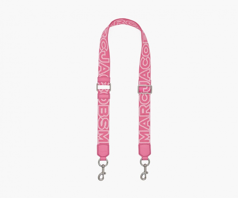 Marc Jacobs The Thin Outline Logo Webbing Veskestropp Rosa | Norge_MJ38739