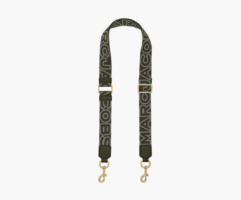 Marc Jacobs The Thin Outline Logo Webbing Veskestropp Grønn | Norge_MJ30188