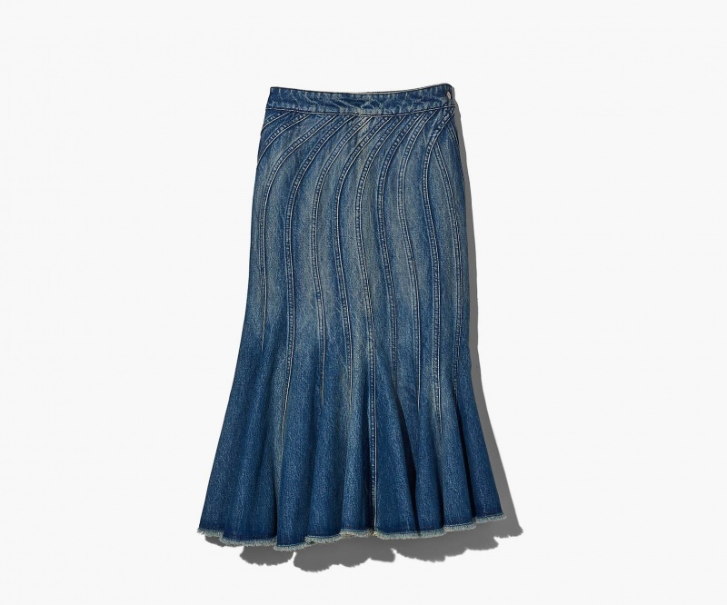 Marc Jacobs The Wave Denim Skirt Bukse Blå | Norge_MJ44064