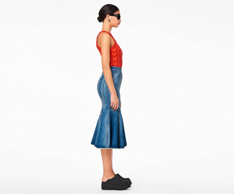 Marc Jacobs The Wave Denim Skirt Bukse Blå | Norge_MJ44064