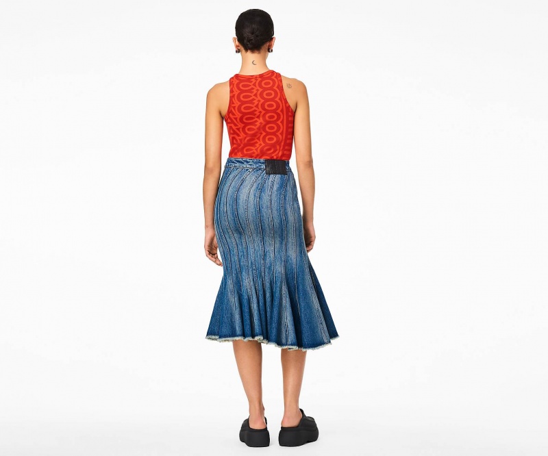 Marc Jacobs The Wave Denim Skirt Bukse Blå | Norge_MJ44064